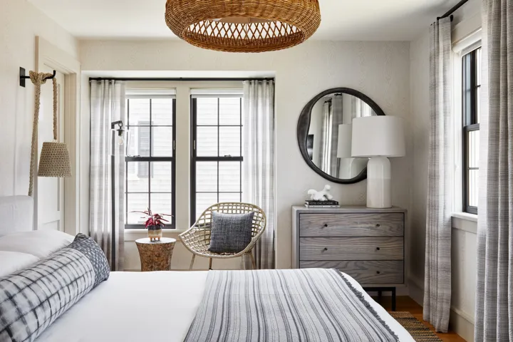 Queen guest room at The Edgartown Inn with lots of natural light